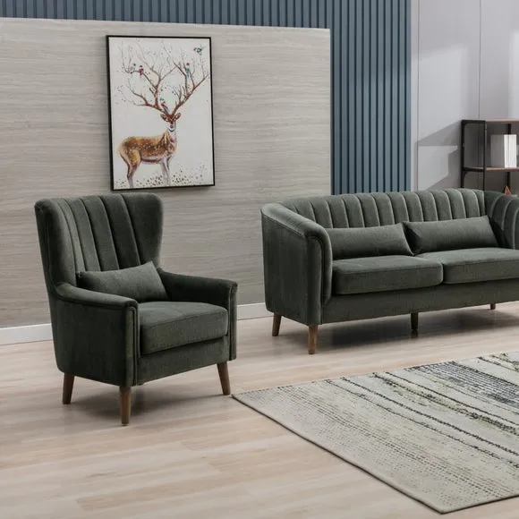 Image Furnishings Charlotte Velvet Wingback Occasional Armchair 4
