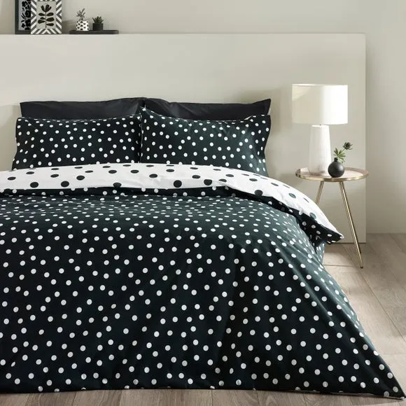 Catherine Lansfield Polka Dot Polycotton Duvet Cover & Pillowcase Set 3