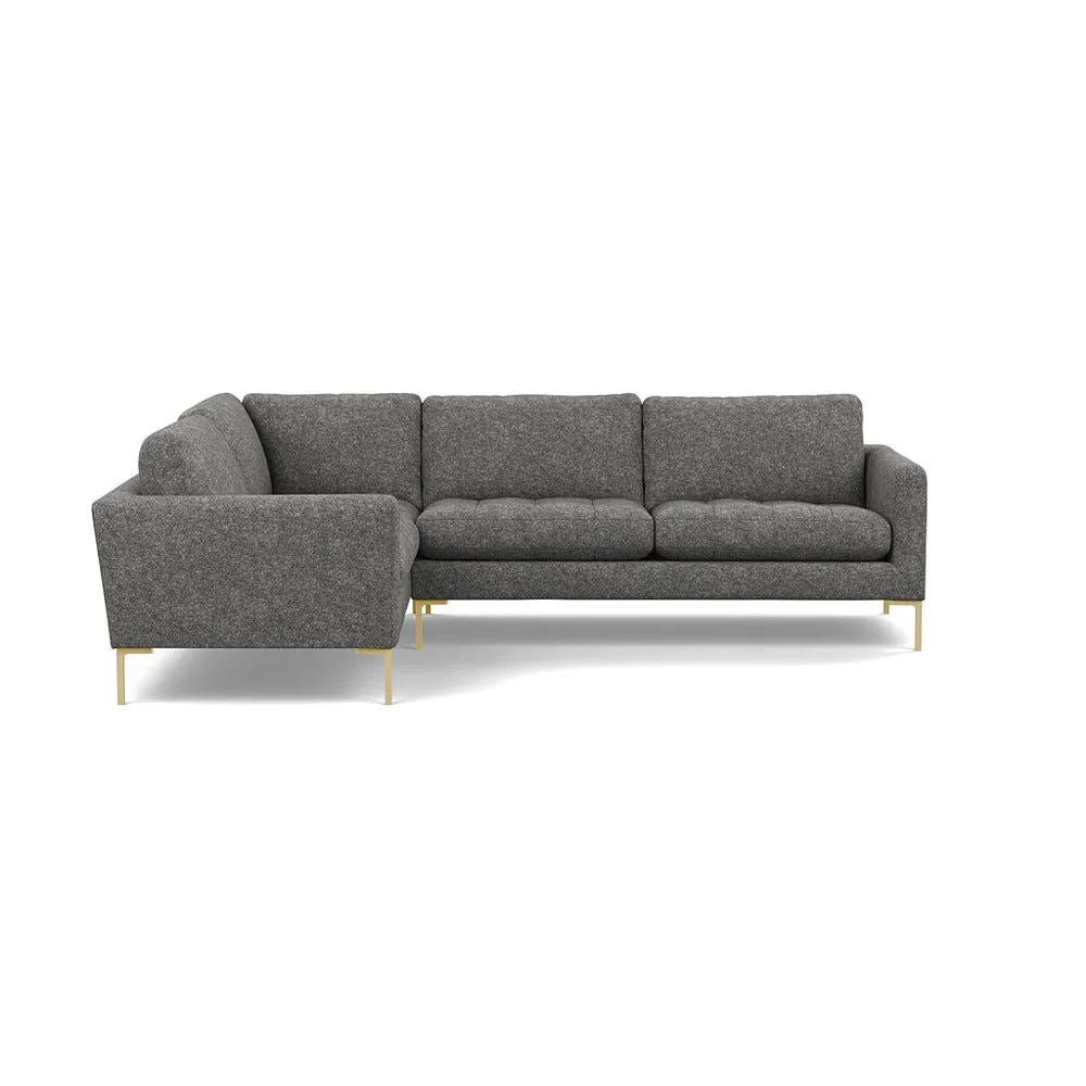 Heal's Eton Left Hand Facing Corner Sofa Melton Wool Shale Brass Feet 1