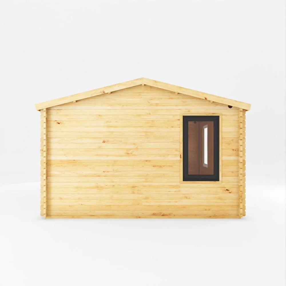 Mercia 4 x 4 m Home Office Elite 44 mm Log Cabin with UPVC Windows & Doors in Brown 4