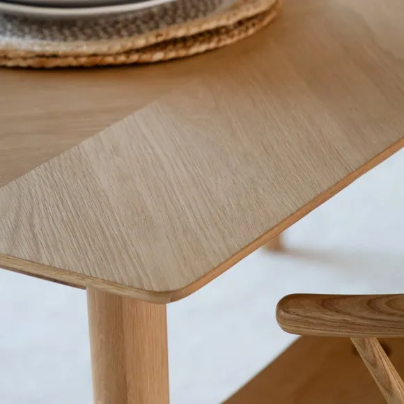 Manila 6 Seater Dining Table, Oak 3