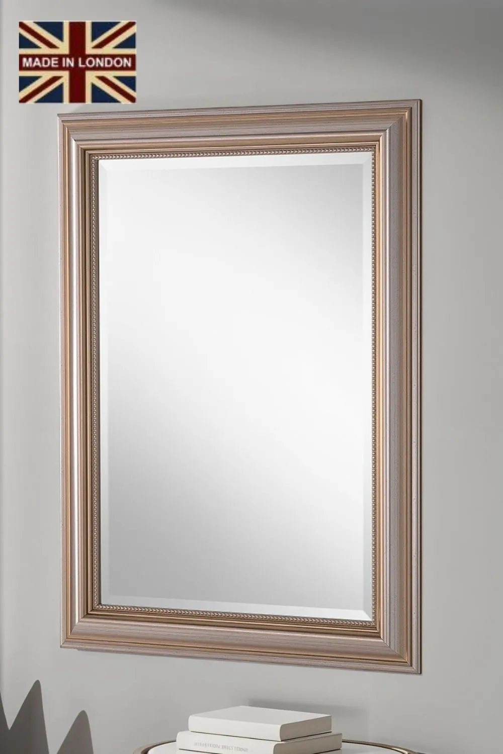 Yearn Mirrors Classic Champagne Beaded Mirror 131x108cm in Silver