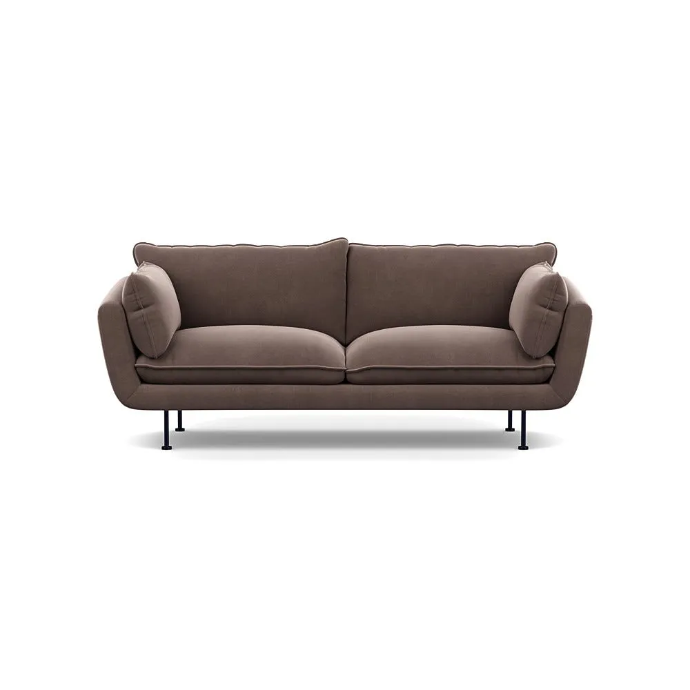 Heal's Allora 3 Seater Sofa Smart Velvet Mouse Black Feet