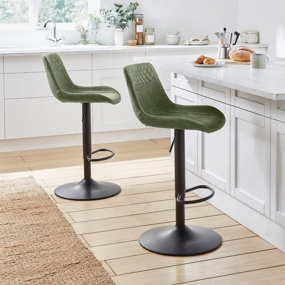 Walden Height Adjustable Bar Stool, Faux Leather 2
