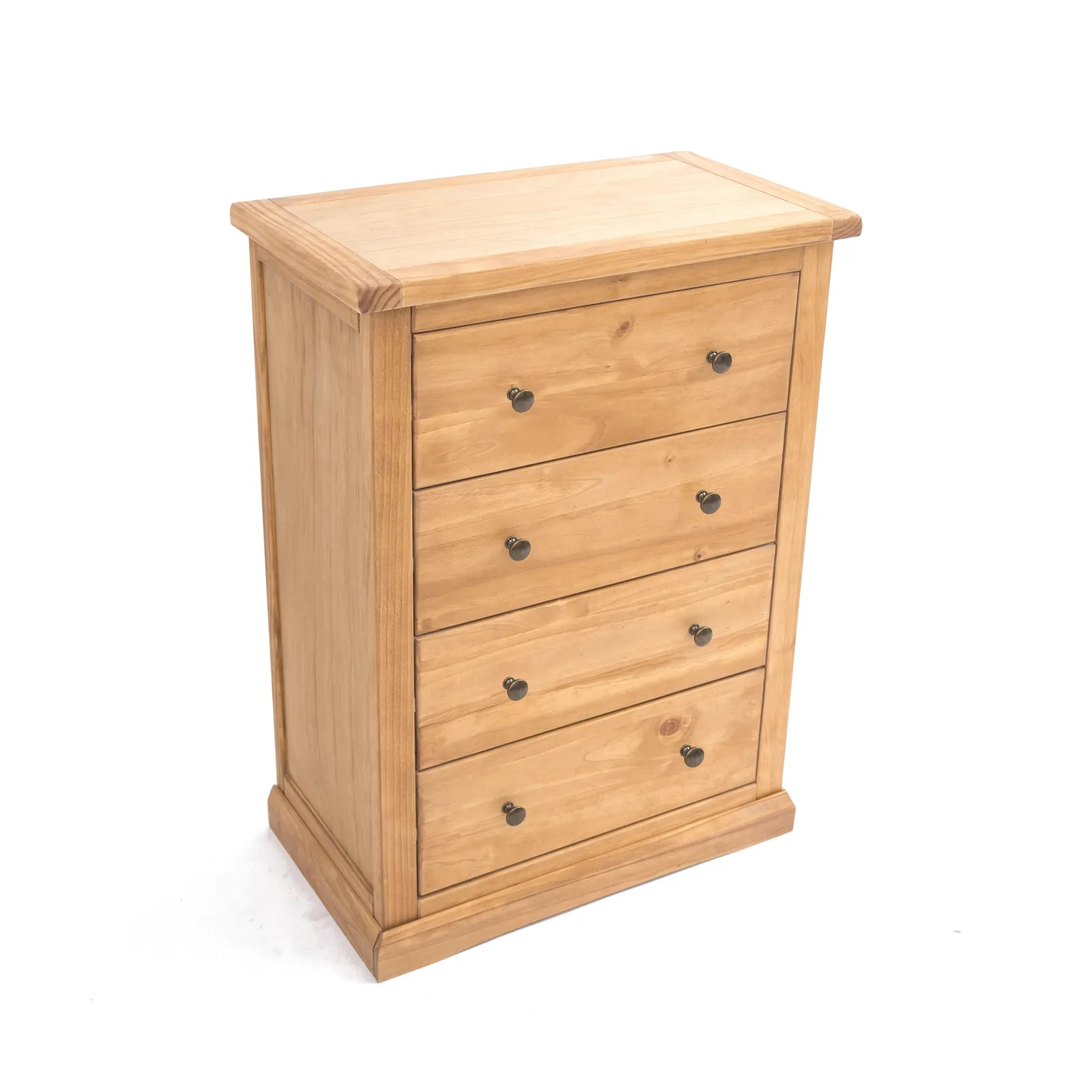Cabinet Bits Lucca 4 Drawer Chest of Drawers Brass Knob in Light Brown 3