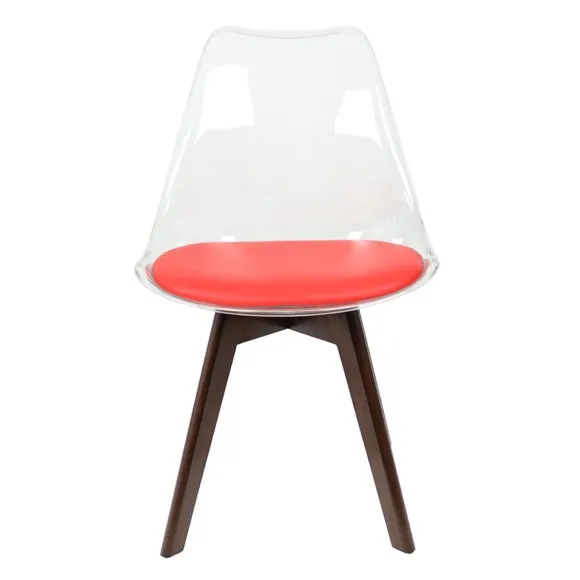 Fusion Living Soho Clear Plastic Dining Chair with Squared Legs 3