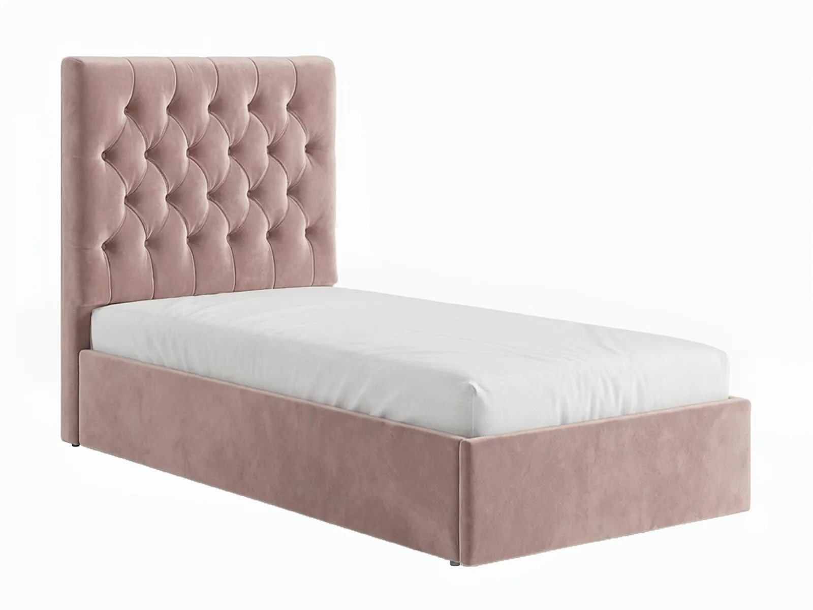 Flair Milan Velvet Single Ottoman Bed in Pink 4