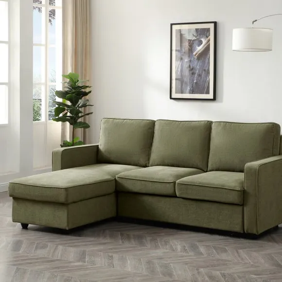 Kayden Chenille Reversible Trundle Corner Double Sofa Bed
