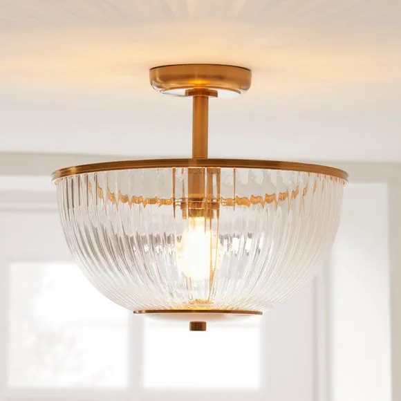 Vogue Somerly Ribbed Flush Uplighter Ceiling Light 2