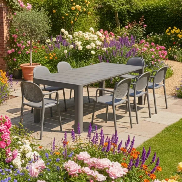 Modura Henrik Rectangular Dining Table with 8 Stina Armchairs 4