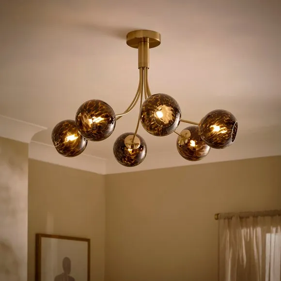Kira 6 Light Tortoiseshell Ceiling Light 2