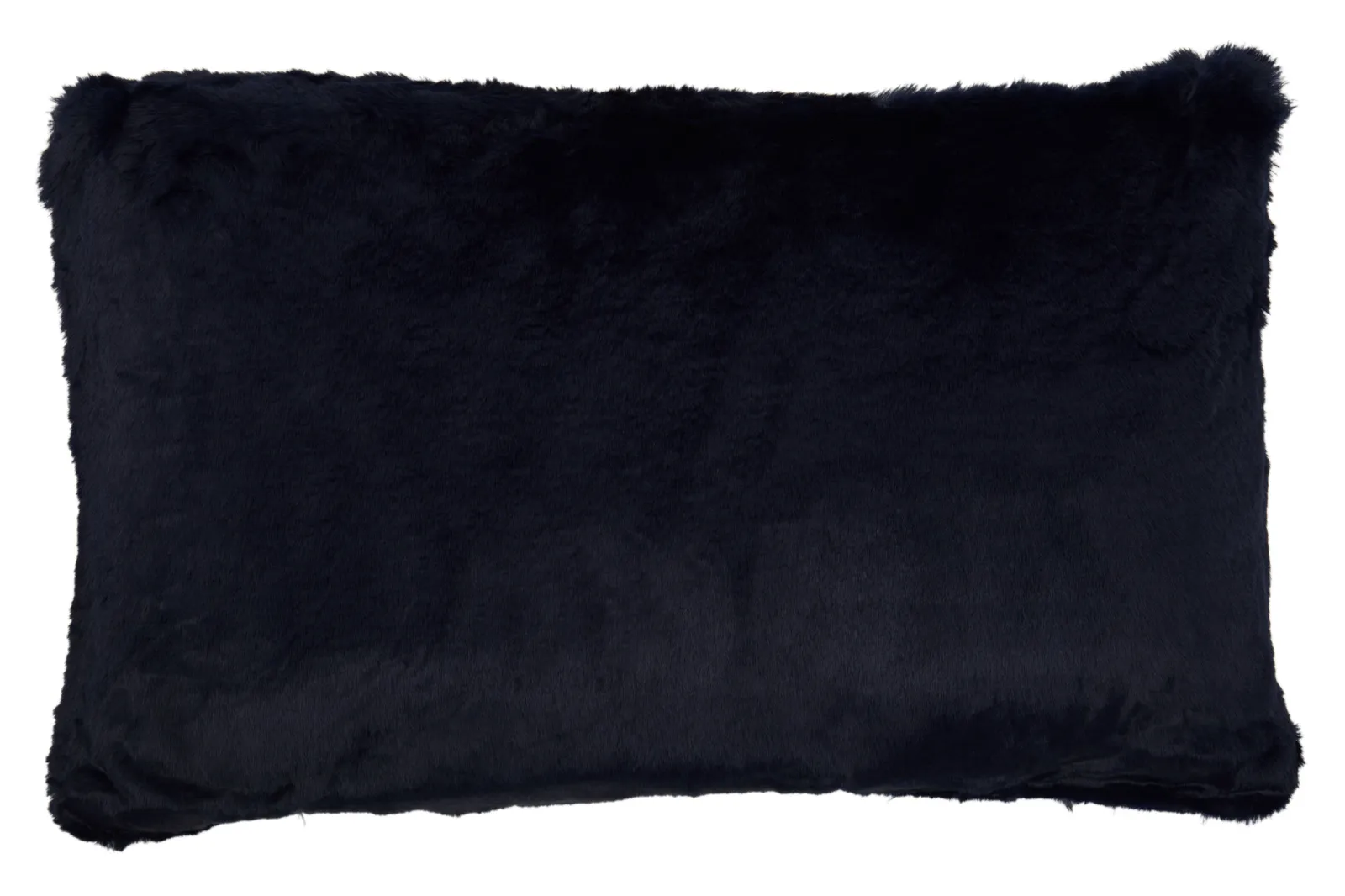 Orsina Rectangular Red Wine Faux Fur Cushion, Soft Feather Filled Decorative Cushion For Sofa & Bedroom in Navy