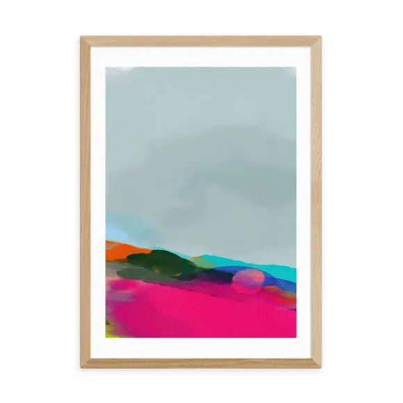 East End Prints Red Poppies Field Abstract III Framed Print 2