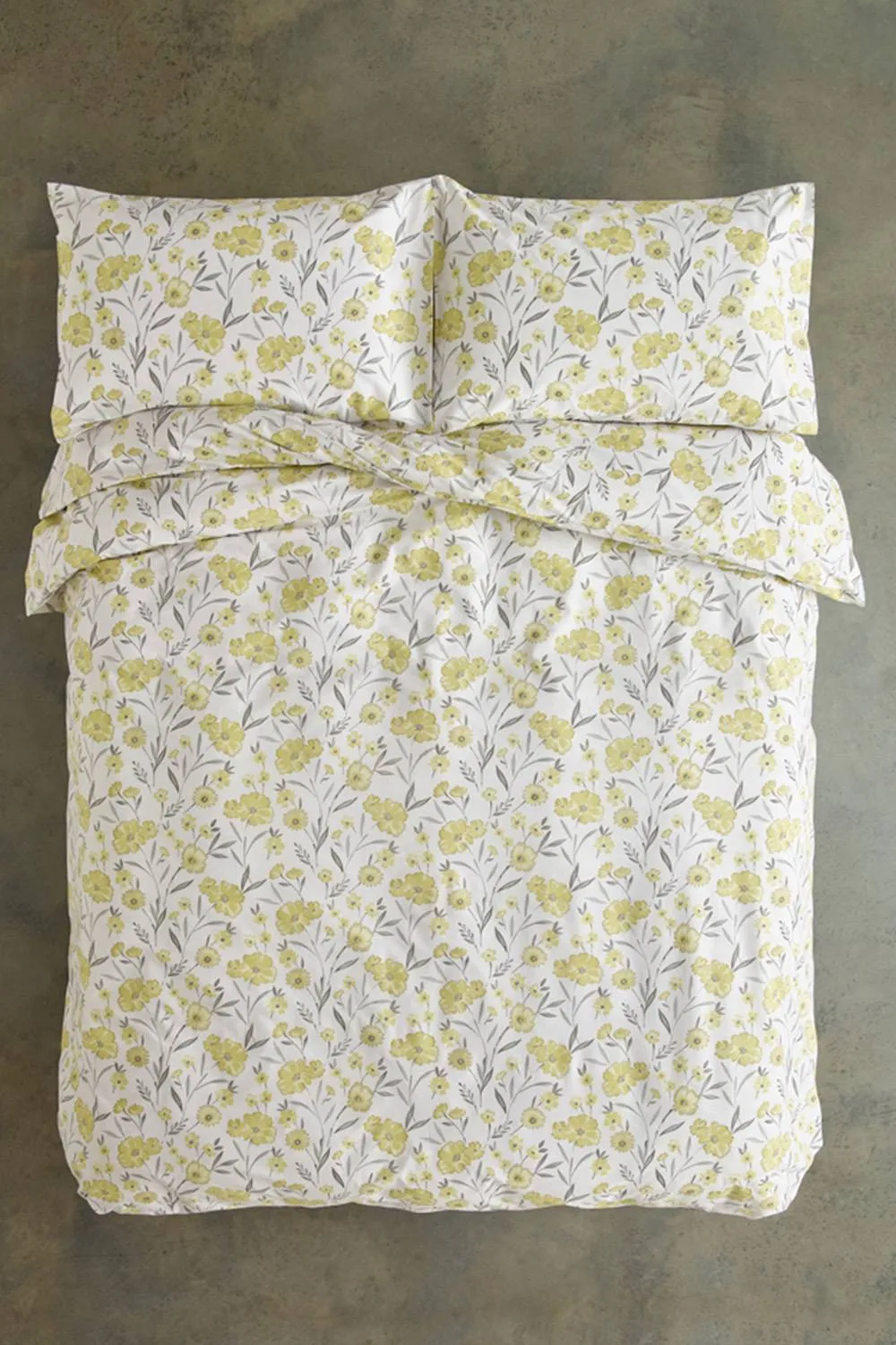 Deyongs Mellow Cotton Printed Duvet Set in Yellow 5