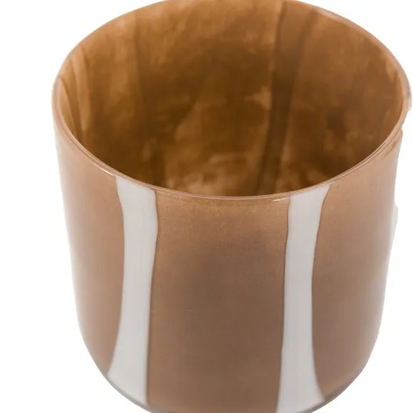 Cedar & Sage Set of 2 Candy Striped Tealight Holders 6