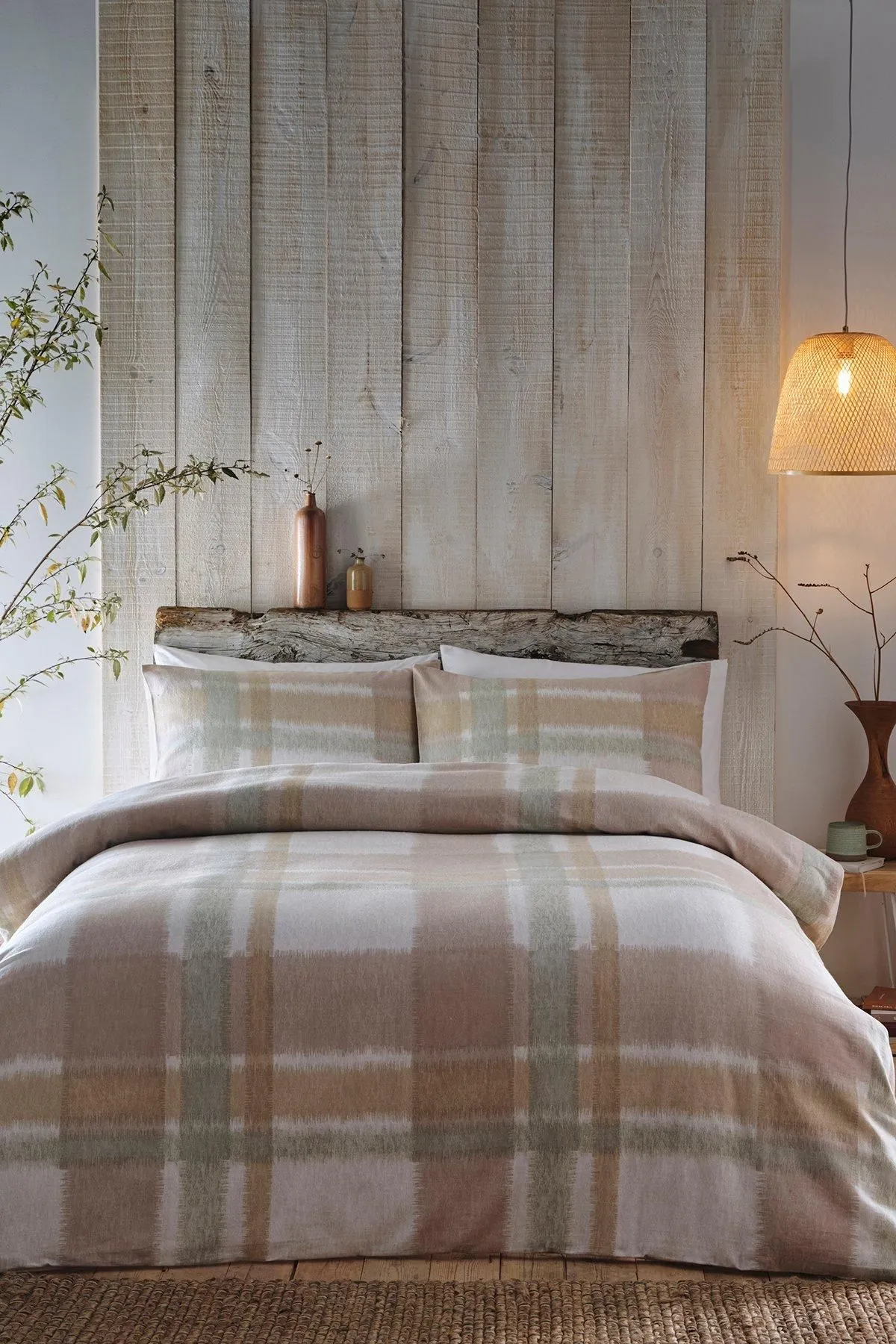 Appletree 'Verbier' 100% Brushed Cotton Duvet Cover Set in Natural
