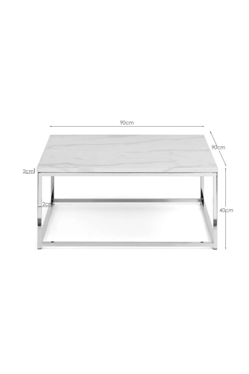 Julian Bowen Scala Square Coffee Table in Silver 4