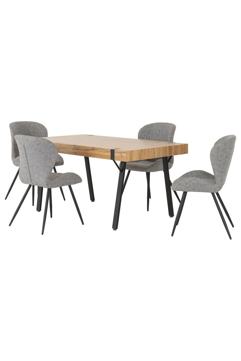 Seconique Treviso Dining Set with Quebec Chairs in Grey 5