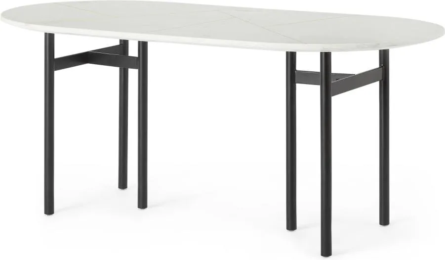 Tanaro 6 Seat Oval Dining Table, Marble and Brass