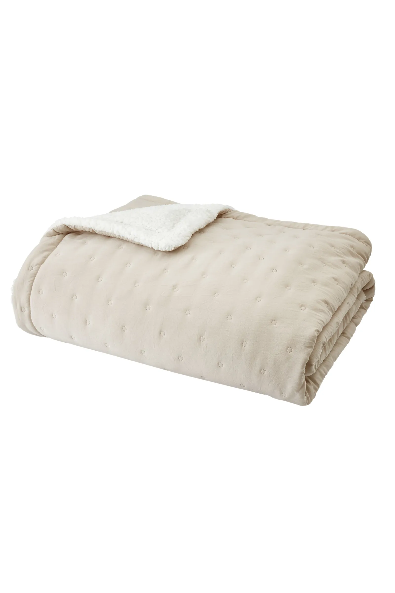 Catherine Lansfield Cosy Nori Soft Sherpa 220cm x 230cm Warm & Cosy Bedspread in Cream 4