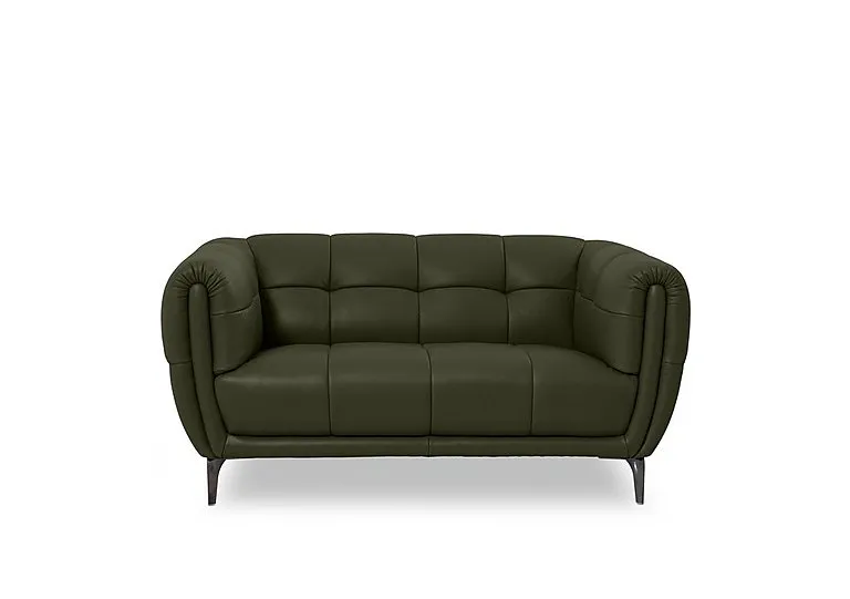 Sienna Leather 2 Seater Sofa - Oslo Pine