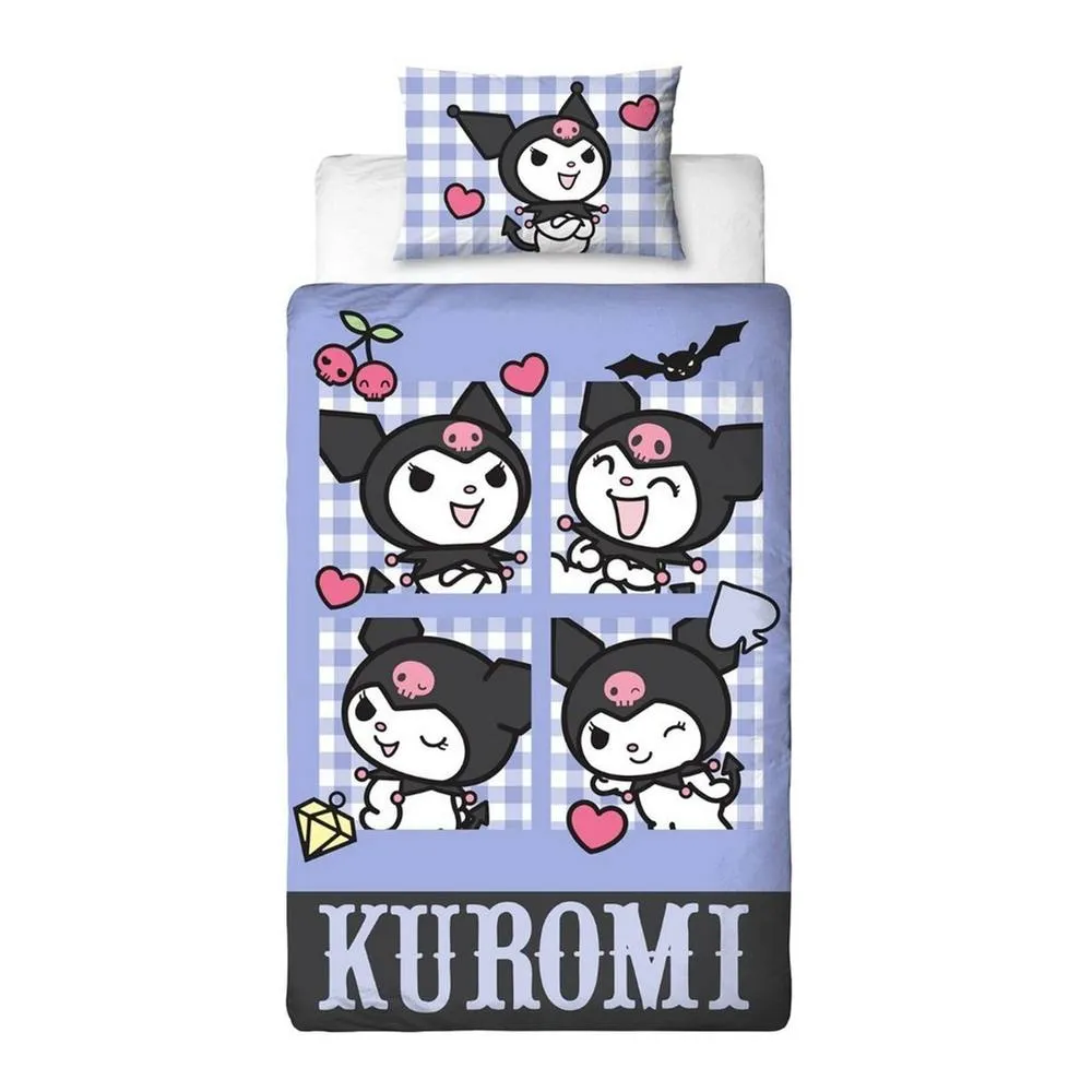 Hello Kitty Rebel Kuromi Duvet Set in Blue