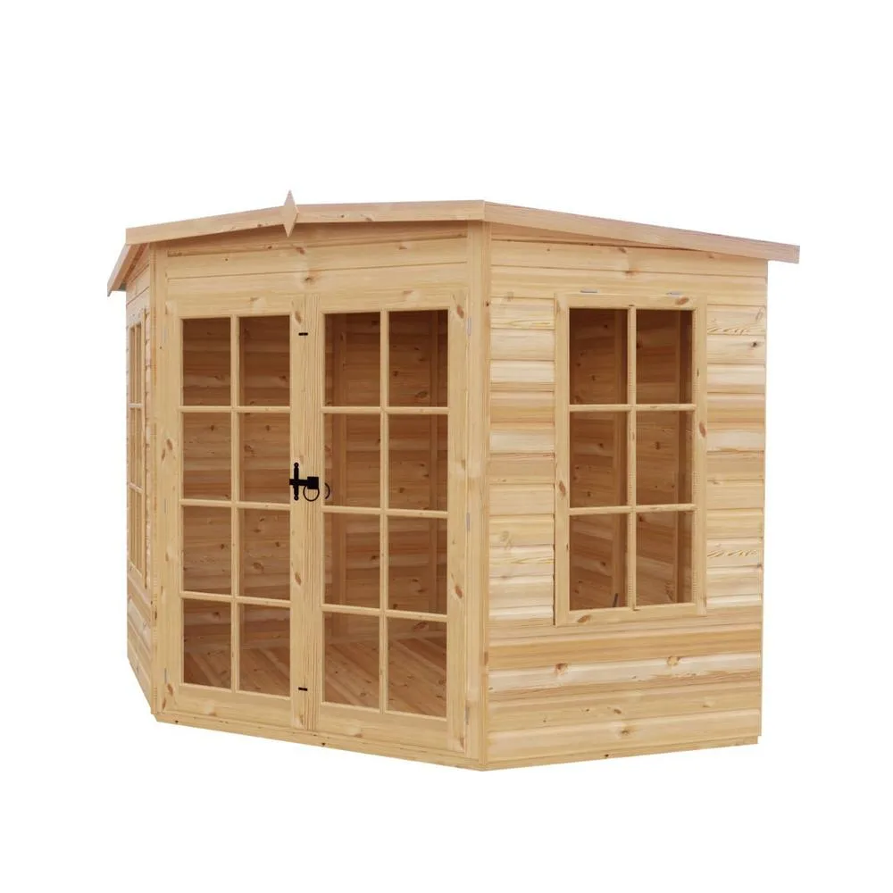 Shires Hampton Shiplap Summerhouse Garden Sun Room Approx 8 x 8 Feet in Brown 2
