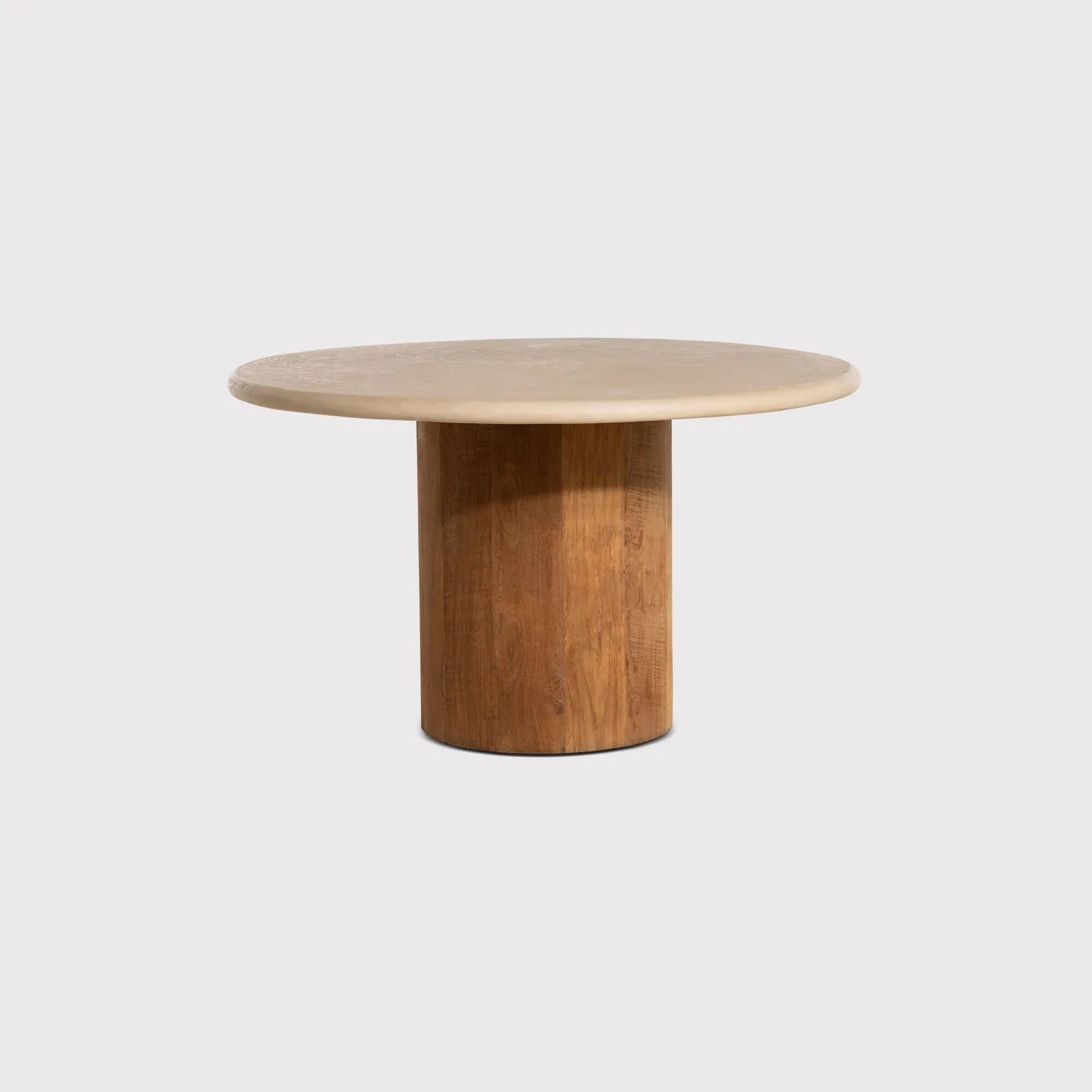 Panama Round Dining Table 120X120X77Cm, Round, Brown Stone Effect | Barker & Stonehouse