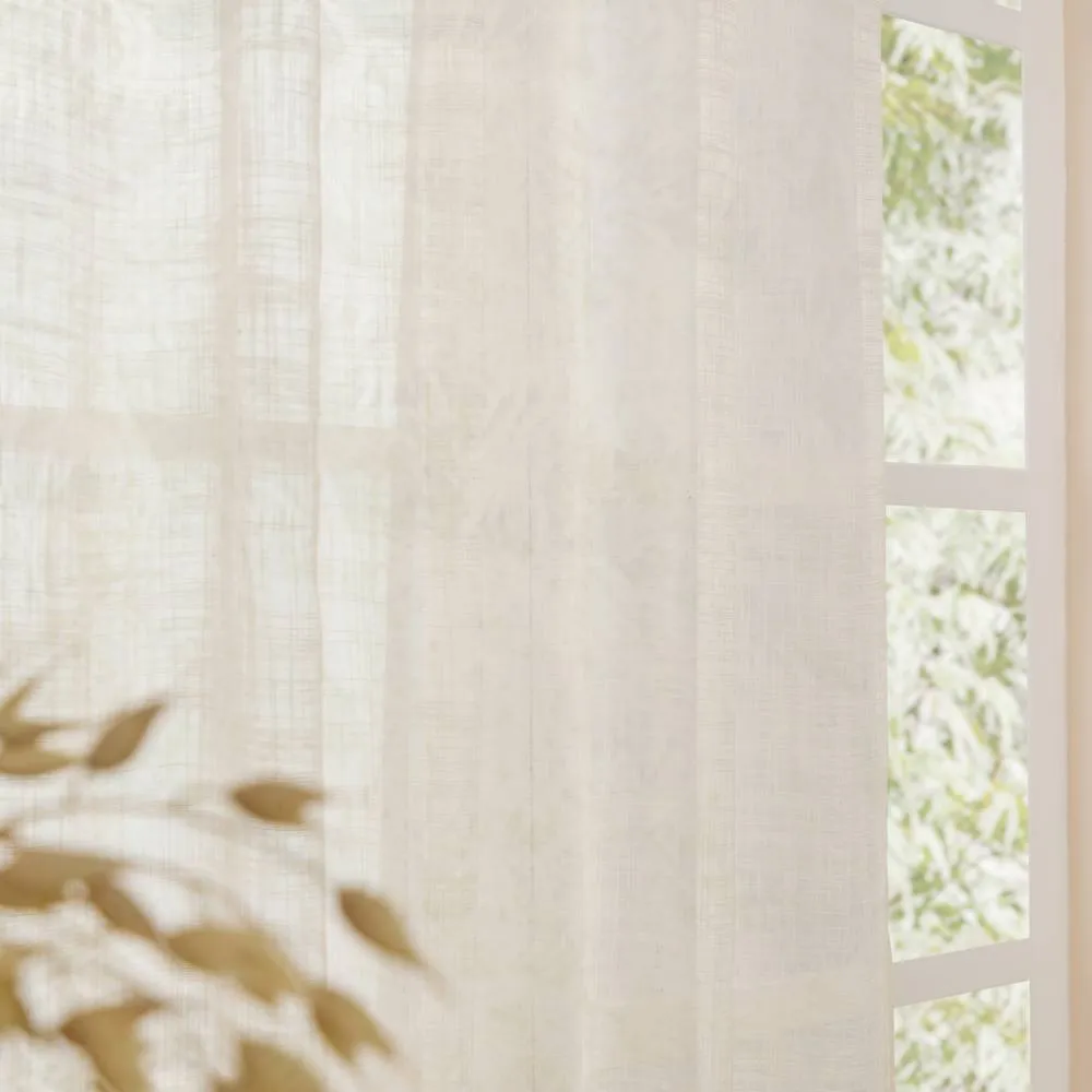 Yard Cirrus Sheer Tab Top Curtain Panel in Warm White 5