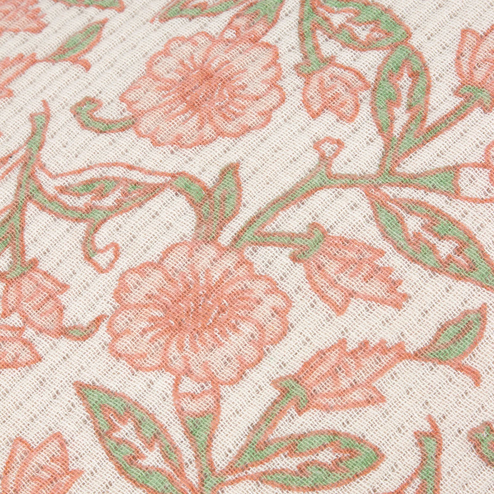 Paoletti Delphine Floral Tasselled 100% Cotton Cushion in Pale Pink 6