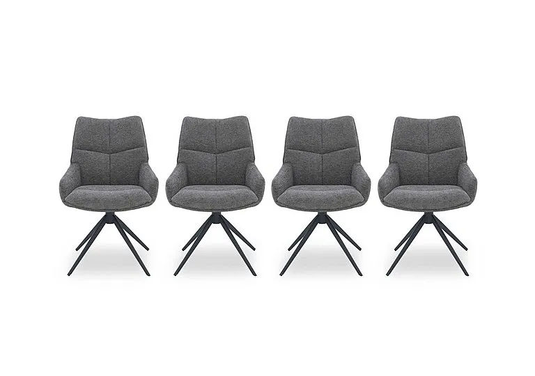 Kiara Set of 4 Fabric Swivel Dining Chairs
