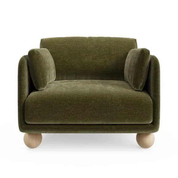 Armitage Chenille Snuggle Chair with Ball Feet 6