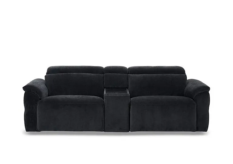 Dolomite 3 Seater Fabric Power Recliner Sofa with Power Headrests and Console - Manhattan Indigo