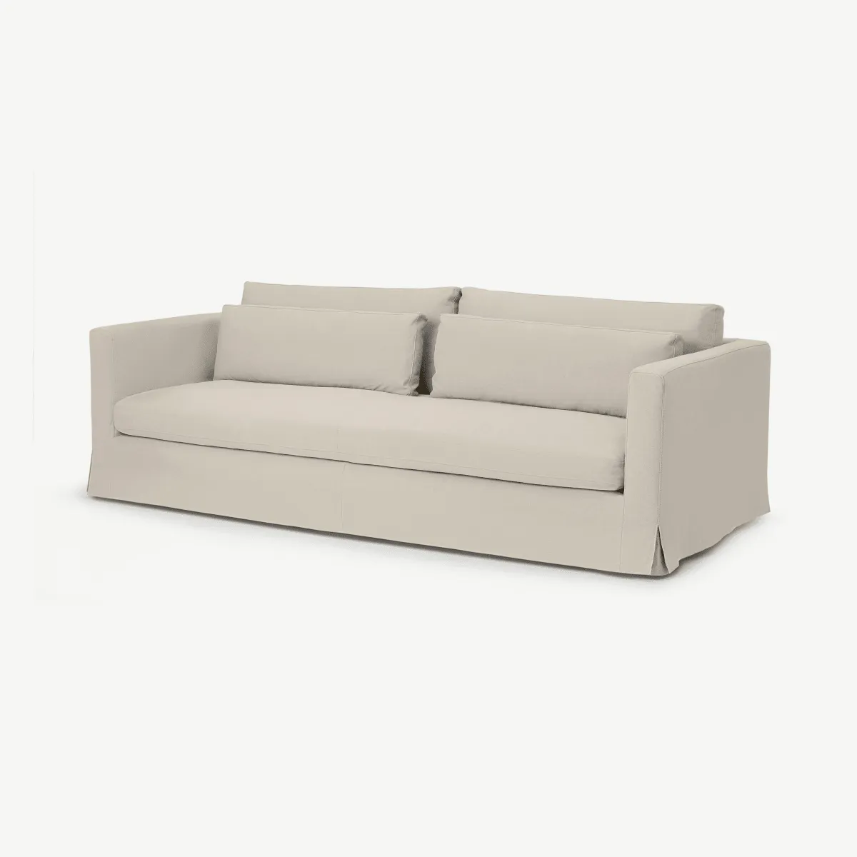 Arabelo 4 Seater Loose Cover Sofa, Natural Cotton & Linen Mix
