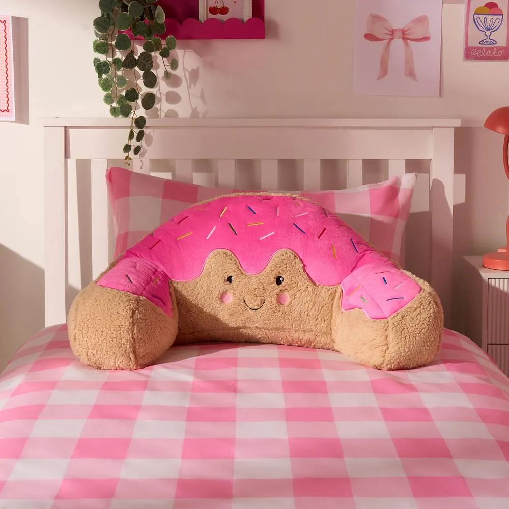 OHS Dolly the Doughnut Cuddle Cushion Novelty Reading Pillow in Brown