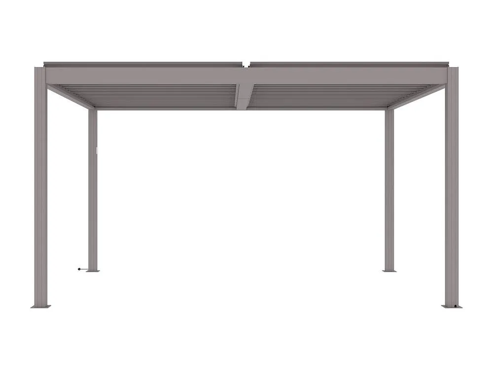 Vente-unique Freestanding Electric Bioclimatic Aluminium Pergola With Adjustable in Taupe 6