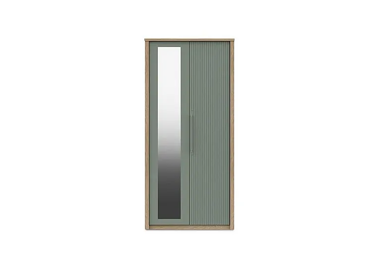 Chelsea 2 Door Wardrobe With Mirror Door and Silver Handles