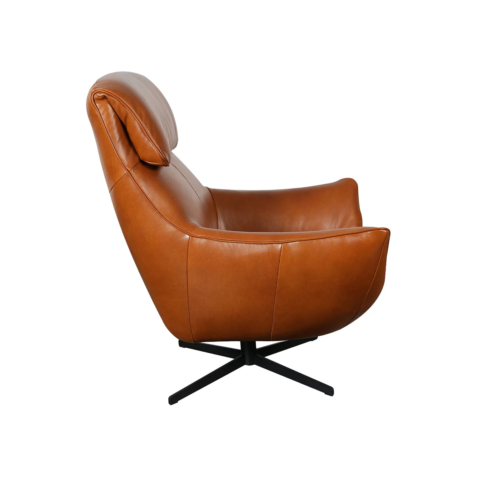 Grantham Swivel Armchair, Brown Leather | Barker & Stonehouse 3