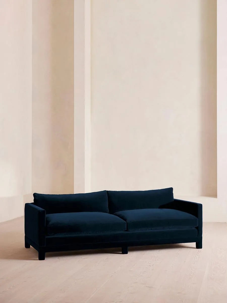 Ashford Four Seater Sofa, Velvet, Royal Blue