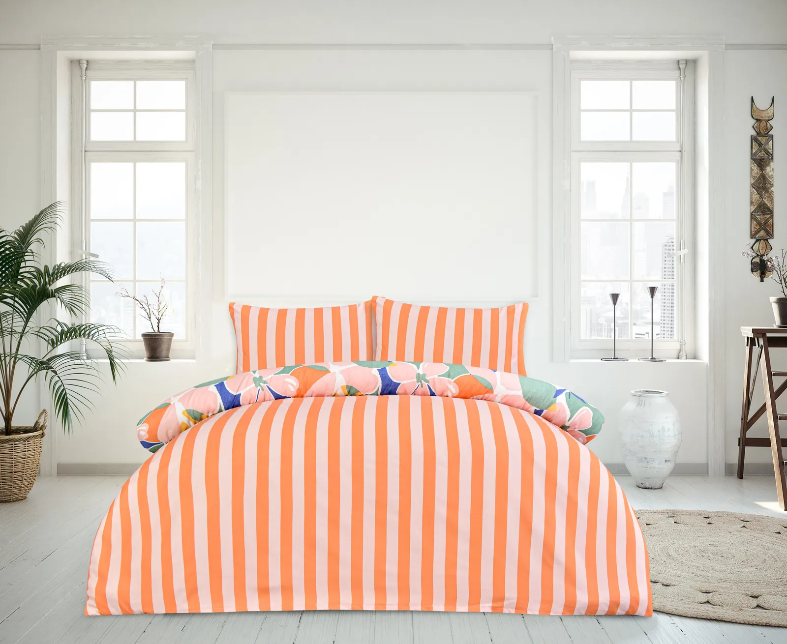 Smart Living Luxury Super Soft Reversible Abstract Floral Duvet Cover With Pillowcase 2