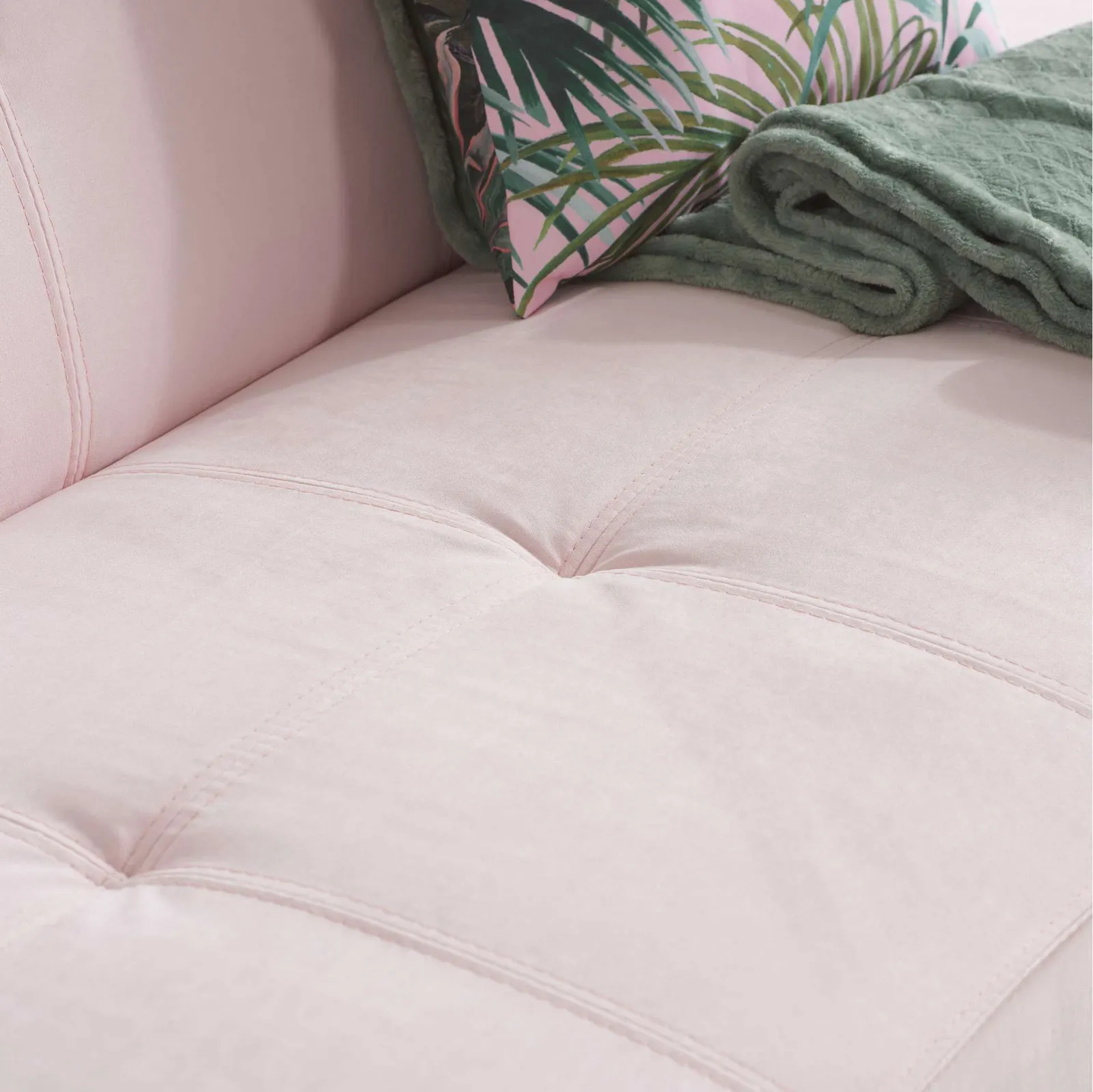 Birlea Velvet Sofa Bed Aurora 3 Seater Settee Modern Fabric in Pale Pink 5