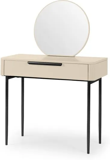 Ebro Dressing Table, Ivory White & Black