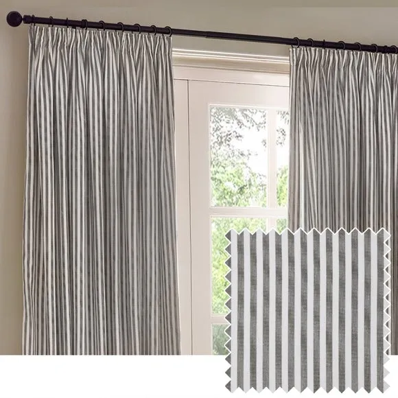 Yard Hebden Striped Pencil Pleat Curtains (Blackout Available) 4