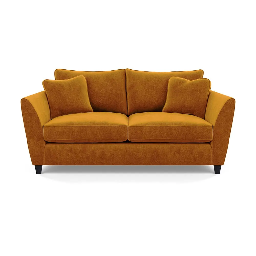 Heal's Torino 3 Seater Sofa Smart Luxe Velvet Cognac Black Feet 1