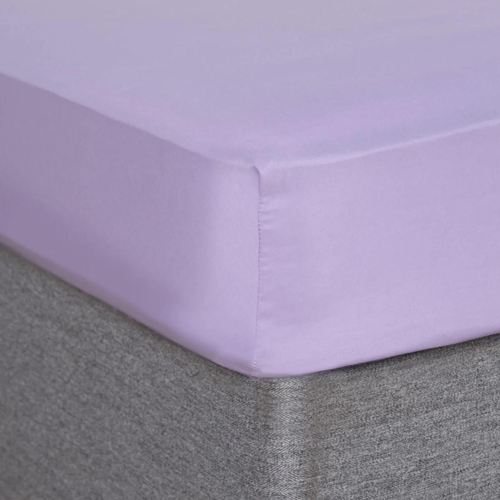 OHS Plain Dyed Non-Iron Fitted Bed Sheet in Lilac | Size: Single Fitted