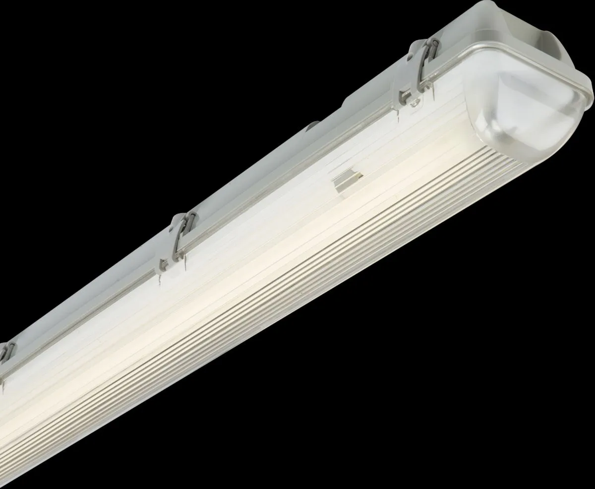 Netlighting 6ft Single HF Non Corrosive Fluorescent Fitting EmergencyV IP65 1x70W in Grey