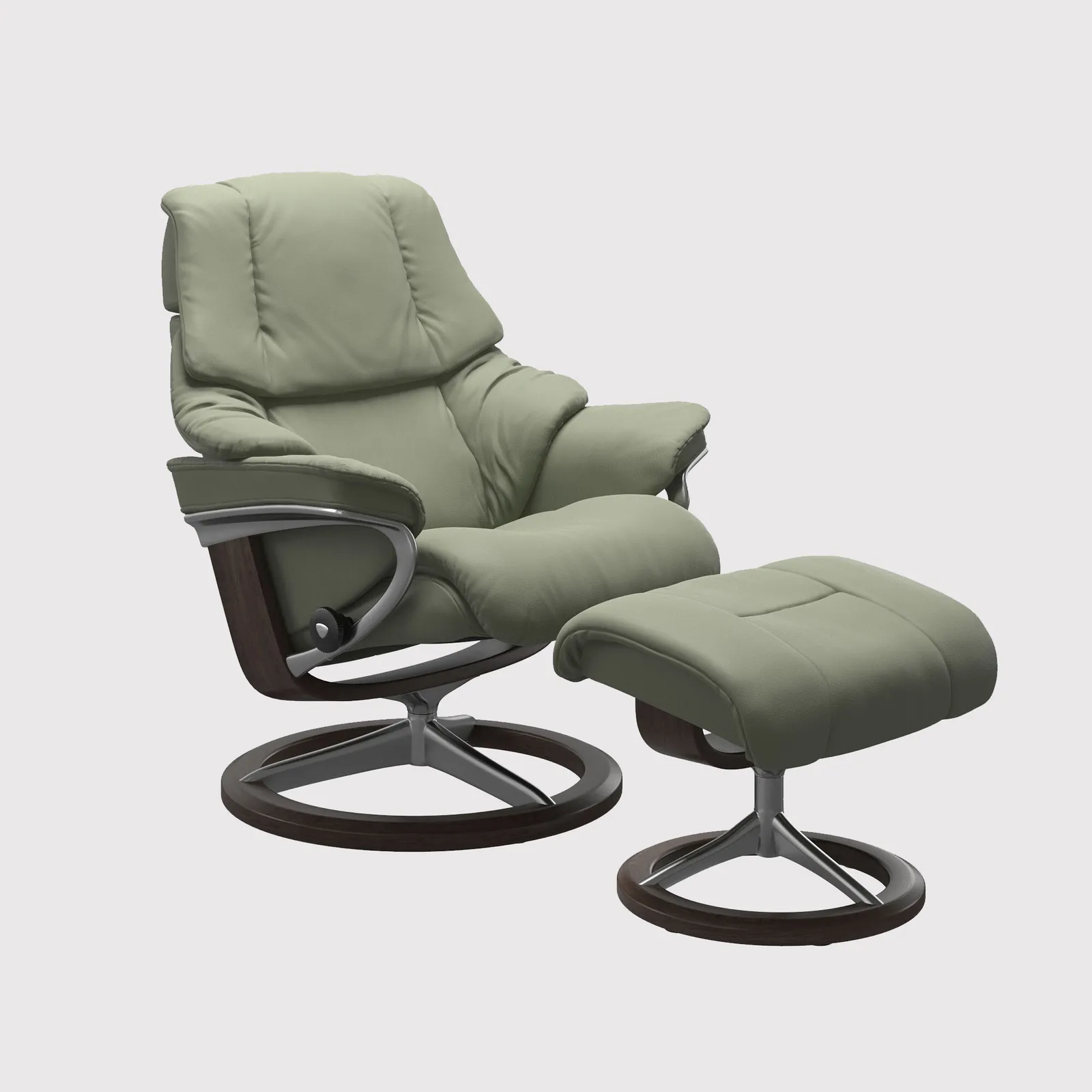 Stressless Reno Large Signature Recliner Chair & Footstool Leather | Barker & Stonehouse