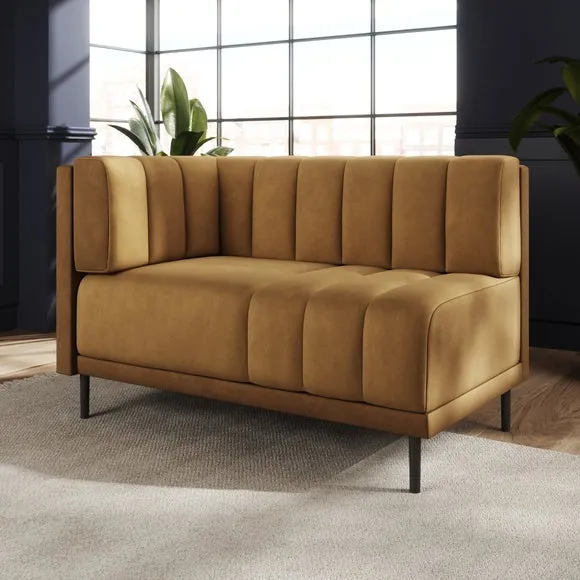 Amali Corner Dining Bench, Matte Plush Velvet 2