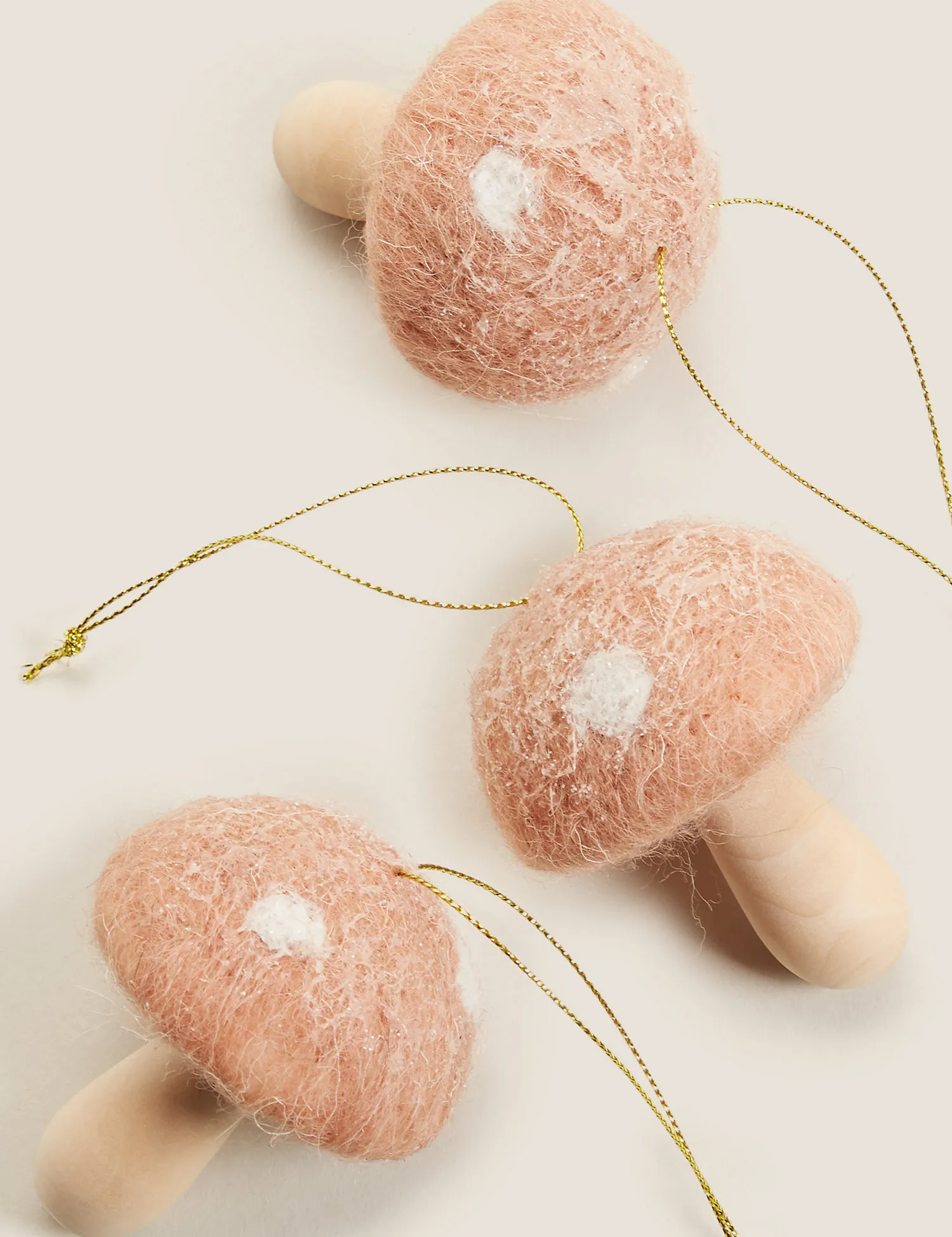 M&S 3 Pack Toadstool Tree Decorations