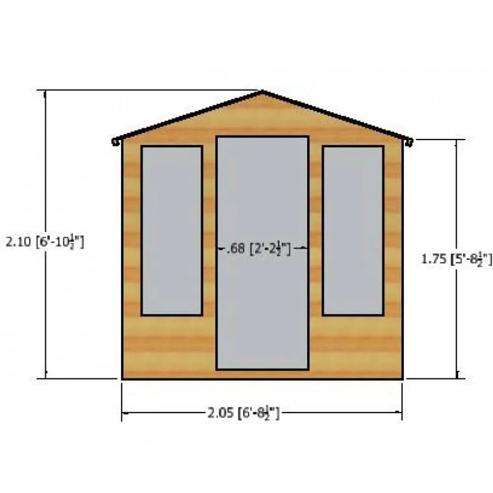 Shires Chatsworth Shiplap Summerhouse Garden Sun Room Approx 7 x 7 Feet in Brown 5